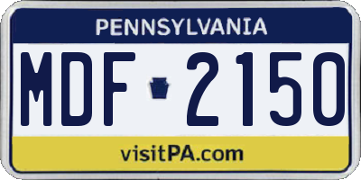 PA license plate MDF2150