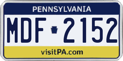 PA license plate MDF2152