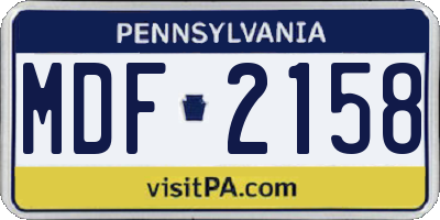 PA license plate MDF2158