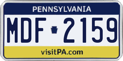 PA license plate MDF2159