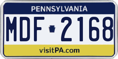 PA license plate MDF2168