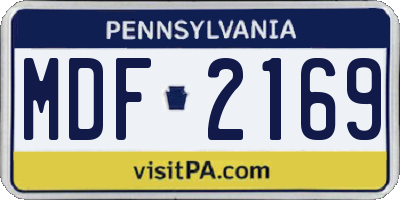 PA license plate MDF2169