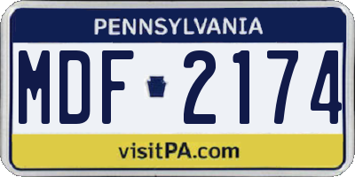 PA license plate MDF2174