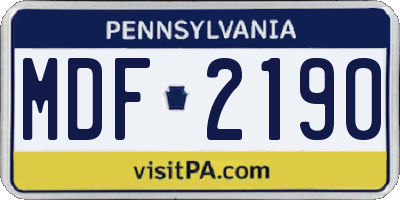 PA license plate MDF2190