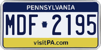 PA license plate MDF2195