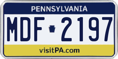 PA license plate MDF2197