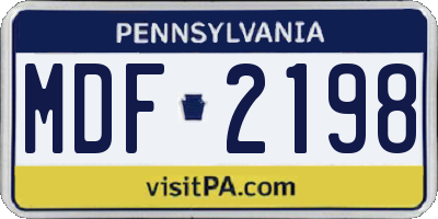 PA license plate MDF2198