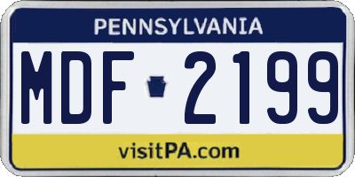 PA license plate MDF2199