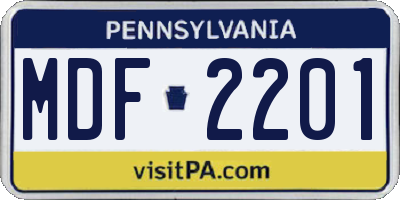 PA license plate MDF2201