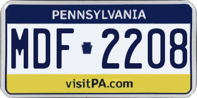 PA license plate MDF2208