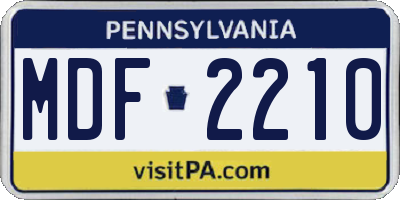 PA license plate MDF2210