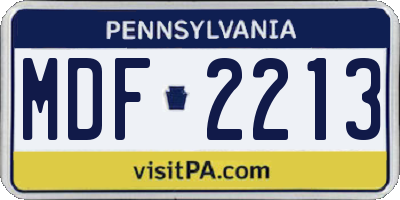 PA license plate MDF2213