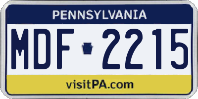 PA license plate MDF2215