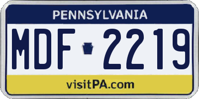 PA license plate MDF2219