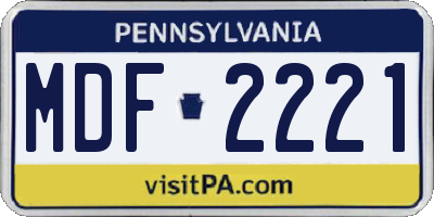 PA license plate MDF2221