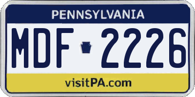 PA license plate MDF2226