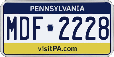 PA license plate MDF2228