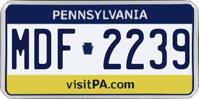 PA license plate MDF2239