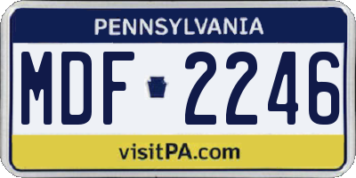 PA license plate MDF2246