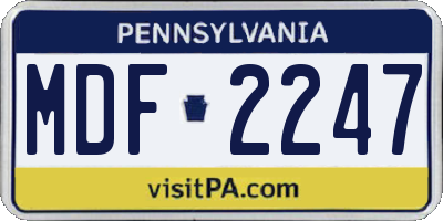 PA license plate MDF2247