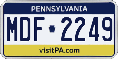 PA license plate MDF2249