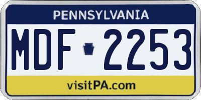 PA license plate MDF2253