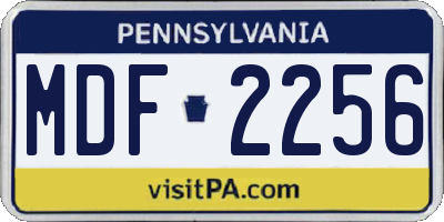 PA license plate MDF2256