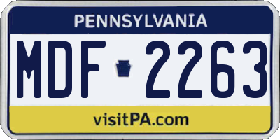 PA license plate MDF2263