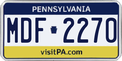 PA license plate MDF2270