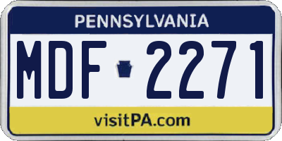 PA license plate MDF2271