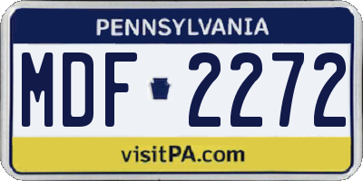 PA license plate MDF2272