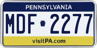 PA license plate MDF2277