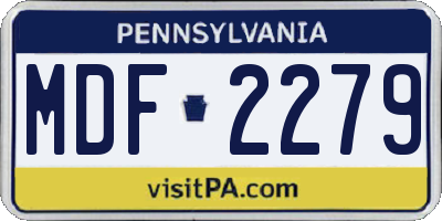 PA license plate MDF2279