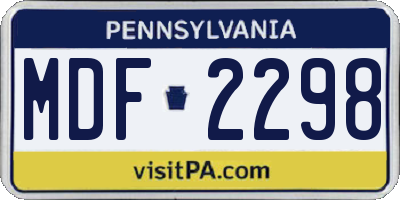 PA license plate MDF2298