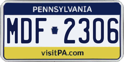 PA license plate MDF2306