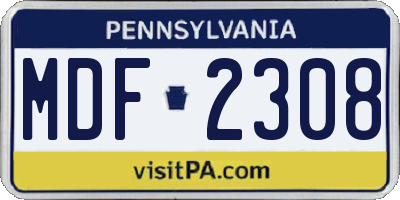 PA license plate MDF2308