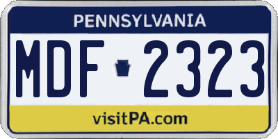 PA license plate MDF2323