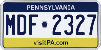 PA license plate MDF2327