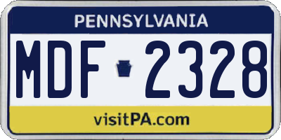 PA license plate MDF2328