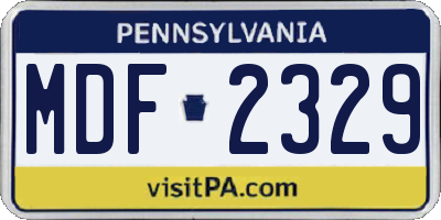 PA license plate MDF2329