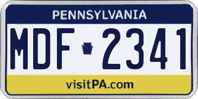 PA license plate MDF2341