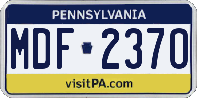 PA license plate MDF2370