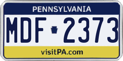 PA license plate MDF2373