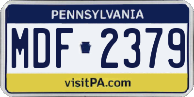 PA license plate MDF2379