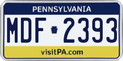 PA license plate MDF2393
