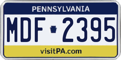 PA license plate MDF2395