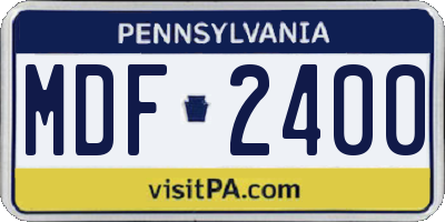 PA license plate MDF2400