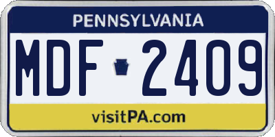 PA license plate MDF2409