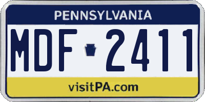 PA license plate MDF2411