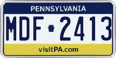 PA license plate MDF2413